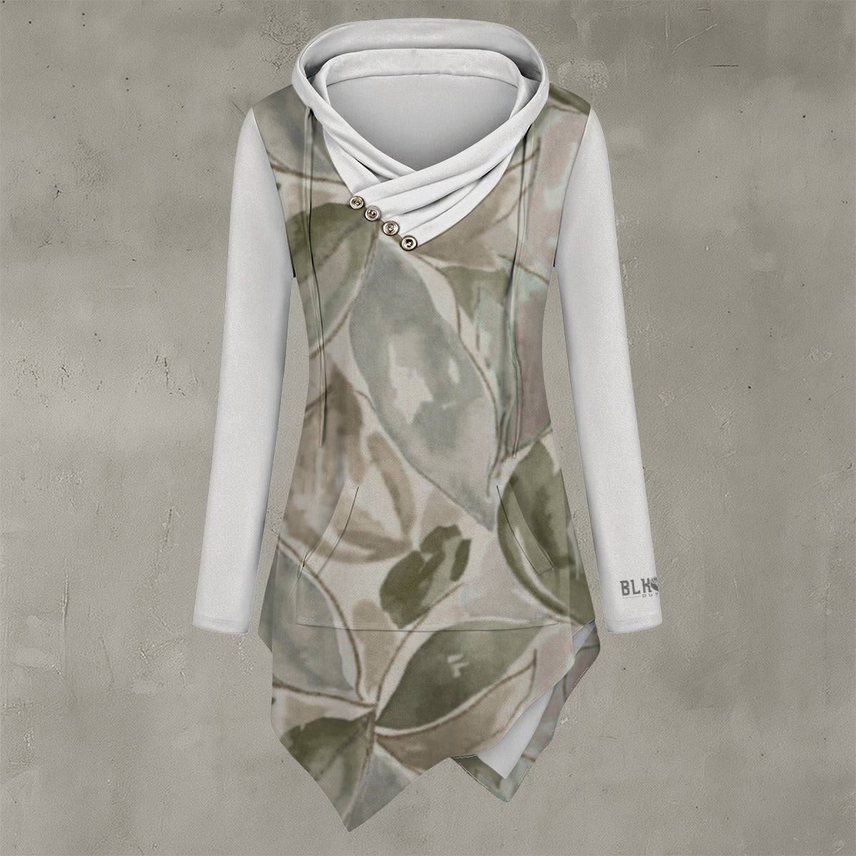LEAF CAMO Women's Asymmetric Hem Hoodie