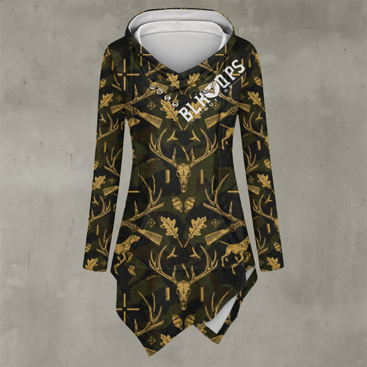 DEER CAMO Women's Asymmetric Hem Hoodie