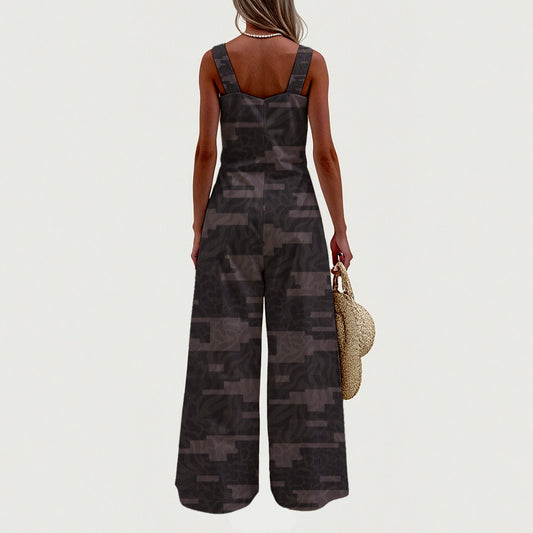 PIXEL CAMO Women's Wide-Leg Jumpsuit
