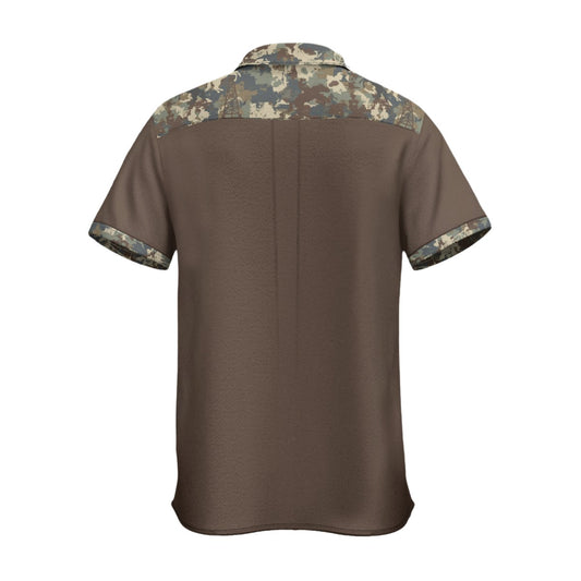 BROWN W/ CAMO COLLARD SHIRT