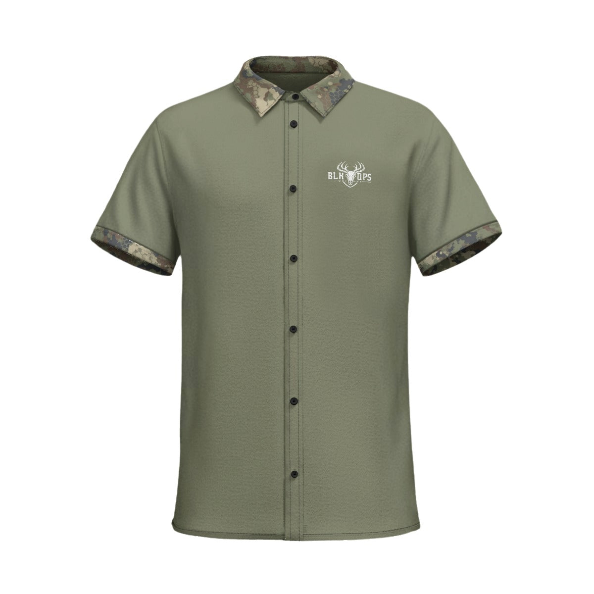 FORESTGREEN CAMO COLLARD SHIRT