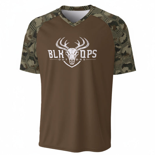 Brown Men’s V-Neck Short Sleeve T-Shirt