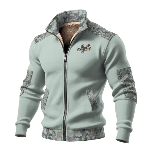 TEAL  CAMO Men's Thick Knit Fleece Jacket