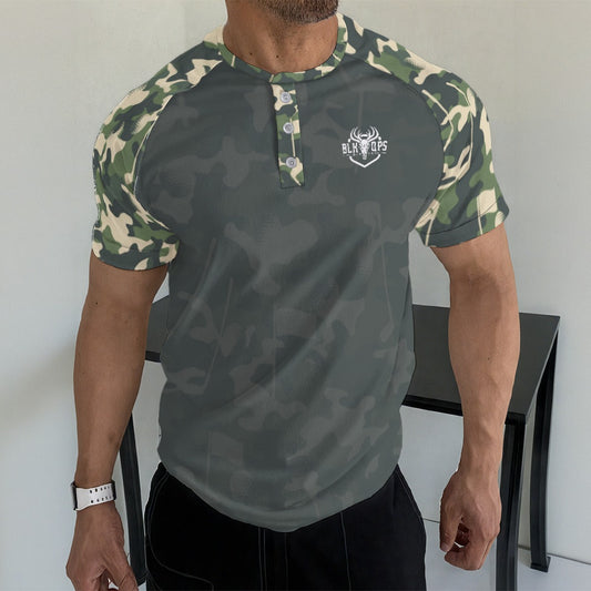 ROUGH LANDING T-shirt With Button Closure