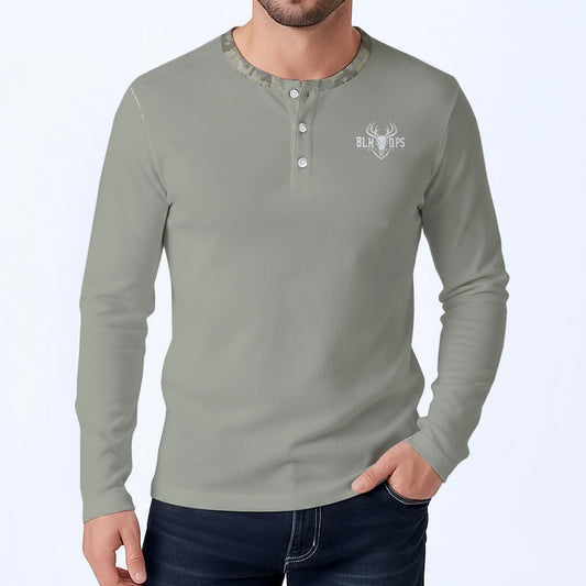 Sage camo collar long sleeve