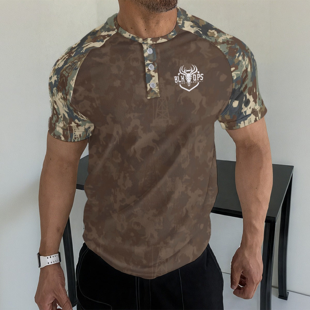 WYOILFIELD T-shirt With Button Closure
