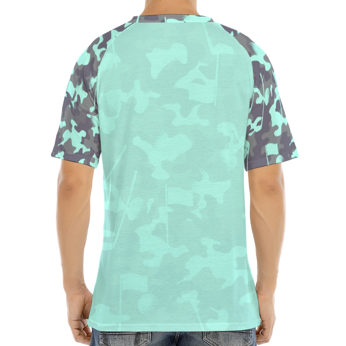 FOREGED TEAL T-shirt With Button Closure